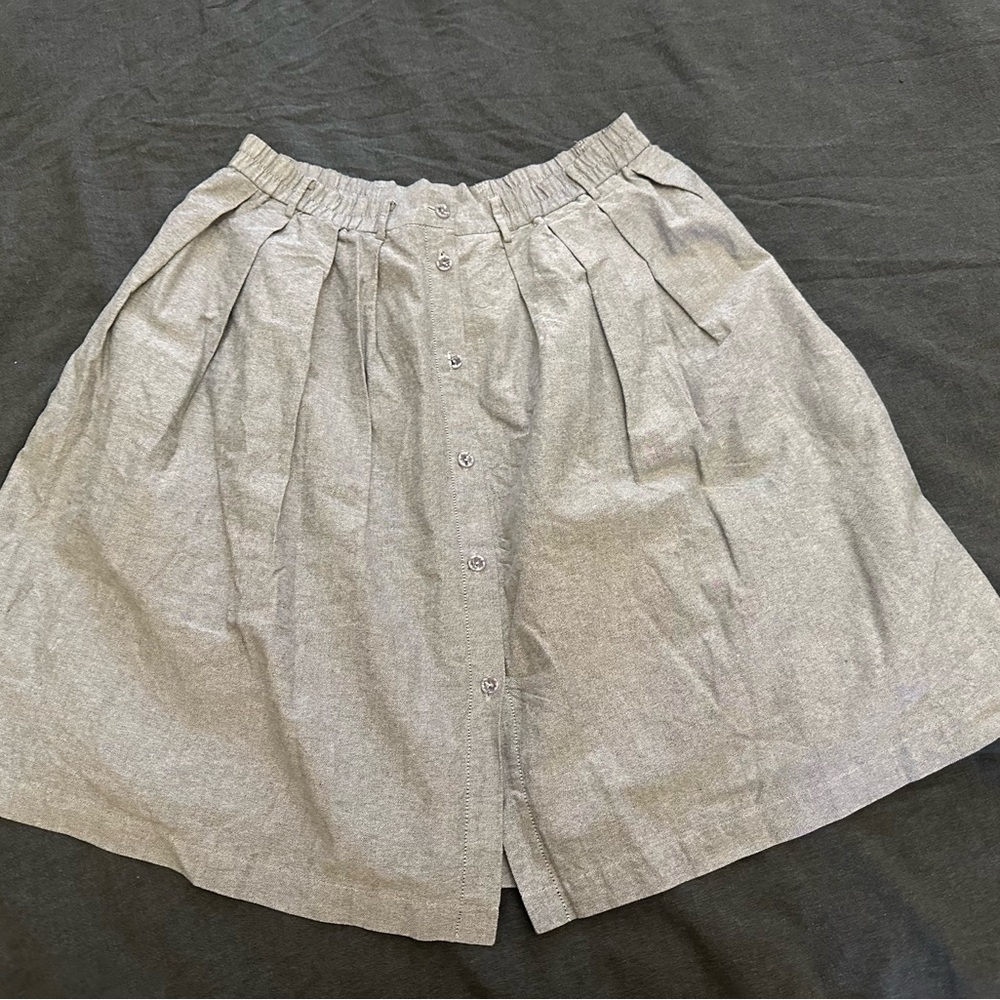 Blue Chambray Pleated Skirt, ModCloth